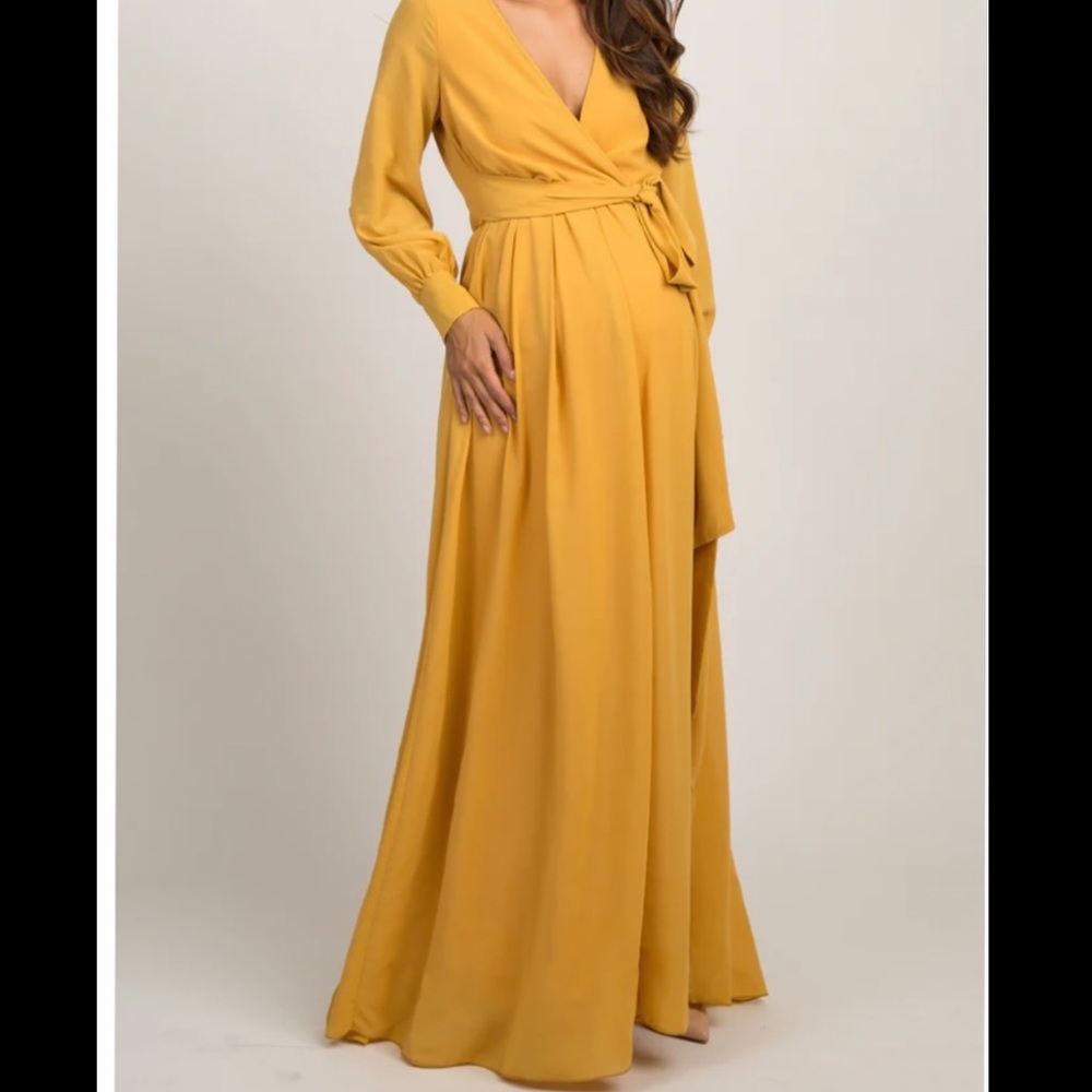 NWT Yellow Maternity Maxi Dress